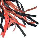 Red & Black Leather BDSM Flogger with Wooden Handle