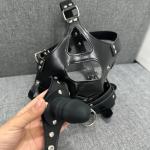 PVC Leather Head Hood with Detachable Mouth Gag
