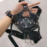 PVC Leather Head Hood with Detachable Mouth Gag