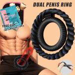 Dual Ball and Penis Stretcher Ring for Men