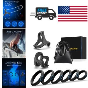 Silicone Cock and Ball Ring Set - 8 Sizes