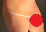 Men's White Cockring G-String Thong