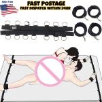 Bondage Bed Restraint Set with Handcuffs and Cuffs