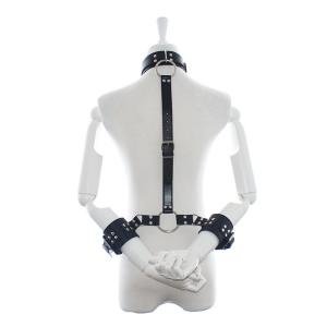 Bondage Neck Collar with Handcuffs and Harness
