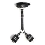 Bondage Neck Collar with Handcuffs and Harness