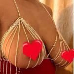 Open Cup Chain Bra with Crystals and Metal