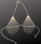 Open Cup Chain Bra with Crystals and Metal