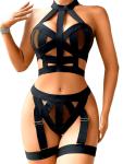 Kaei&Shi Women's BDSM Dominatrix Lingerie Set