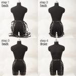 PU Leather Corset Belt with Chains for BDSM