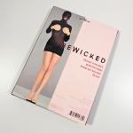 Black Hooded Open Cup Mesh Mini Dress