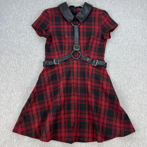 Killstar Goth Harnessed Tartan Skater Dress