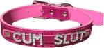 Rhinestone Leather BDSM Choker Collar