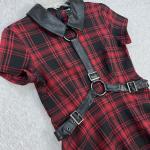 Killstar Goth Harnessed Tartan Skater Dress