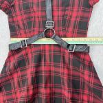 Killstar Goth Harnessed Tartan Skater Dress