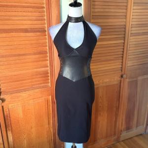 Goth Punk Faux Leather Bodycon Dress
