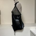 Goth Fishnet Pleather BDSM Dress with Snap Hooks
