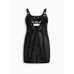 Cut Out Strappy Chemise in Rich Black 3X