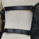 Goth Fishnet Pleather BDSM Dress with Snap Hooks