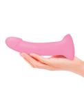 Glitter Pink Curved Suction Cup Dildo