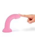 Glitter Pink Curved Suction Cup Dildo