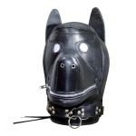 Genuine Leather Adjustable Padded Bondage Mask Hood