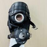 PU Leather Open Mouth Hood with Plug Harness