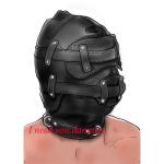 Padded PU Leather Mask with Open Mouth Gag