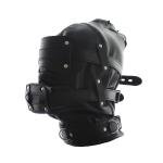 Padded PU Leather Mask with Open Mouth Gag