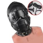 Padded PU Leather Mask with Open Mouth Gag
