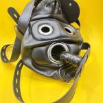 Padded PU Leather Mask with Open Mouth Gag
