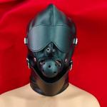 PU Leather BDSM Full Hood with Ball Gag