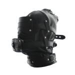 Lockable PU Leather Bondage Hood and Limb Restraint