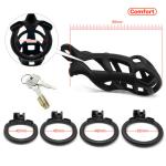 Cobra Male Chastity Cage Kit with 4 Rings