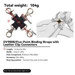 4-Way BDSM Restraint Connector with Leather Clips