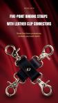 4-Way BDSM Restraint Connector with Leather Clips