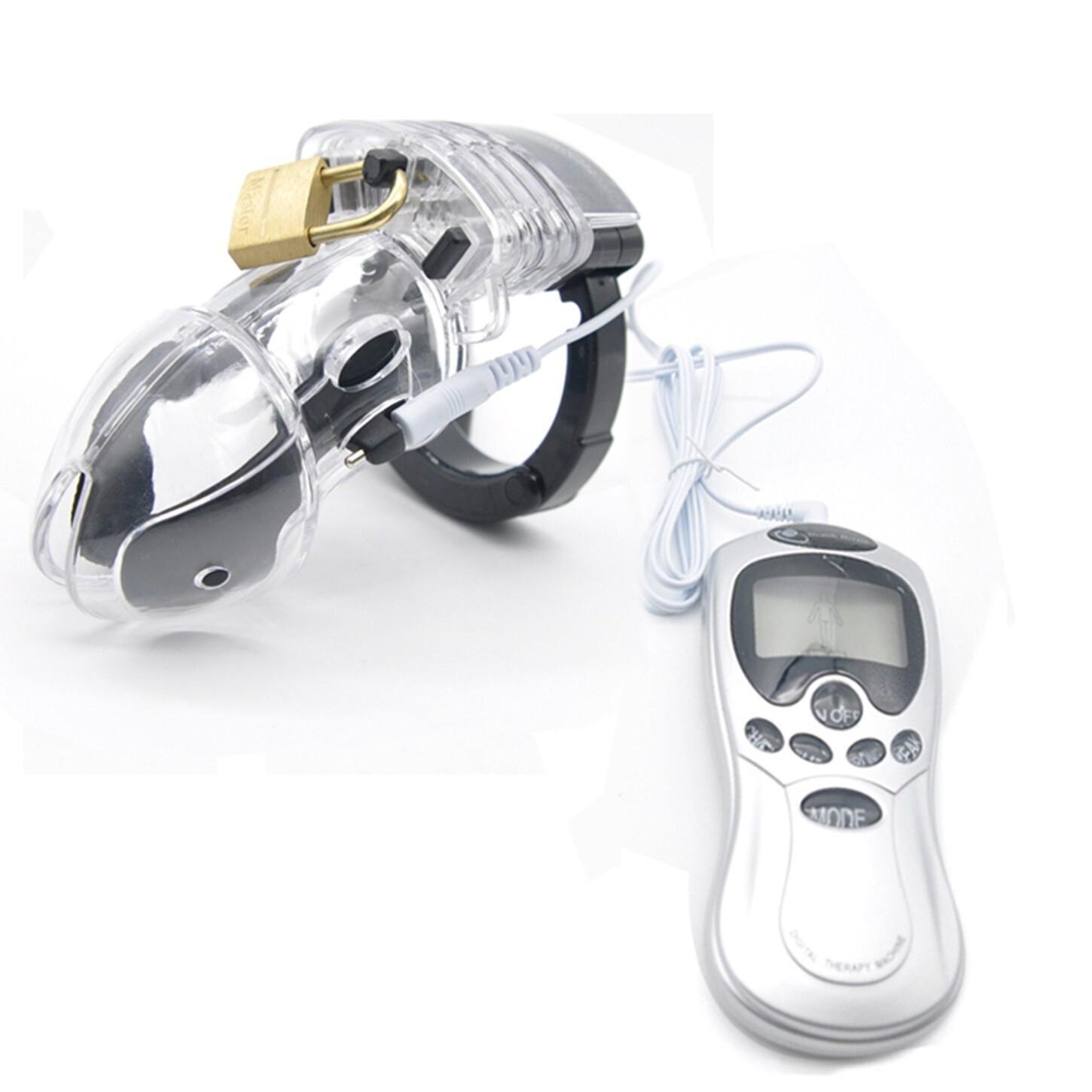 Electro Male Chastity Device with Bondage Cuff