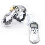 Electro BDSM Male Chastity Device with Lock Ring