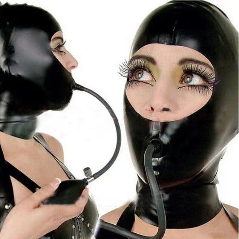Inflatable Latex Role Play Hood Mask for Fun