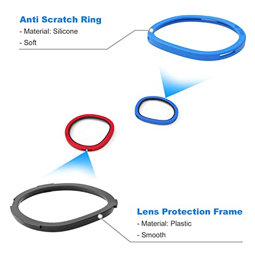 AMVR 6 Pairs Glasses Spacer for Oculus Quest 2, VR Lens Protector Accessories Silicone Anti-Scratch Ring to Protect Headset Lens and Glasses Compatible with Meta Quest 1/Rift S/Goï¼Red & Blue, Blackï¼ from AMVR