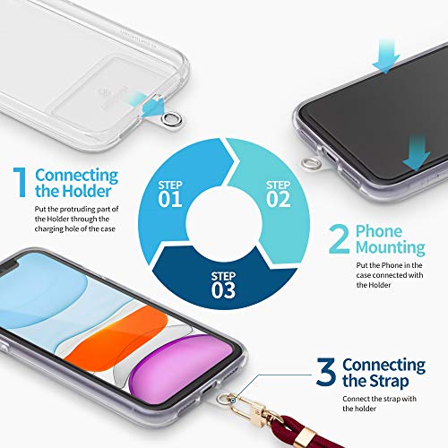 Sinjimoru Cell Phone Lanyard for Phone Case (2Packs), with Adjustable Phone Strap for Wrist Compatible with Key Holder & ID Card Holder. Sinji Strap Black by Sinjimoru Co.Ltd