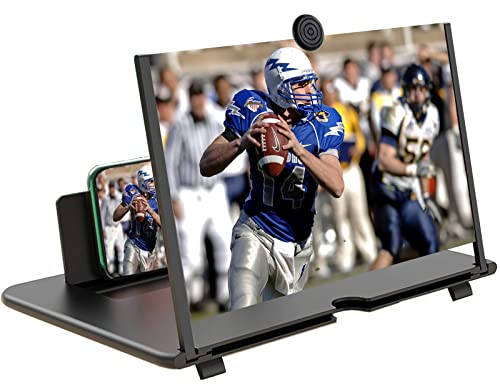 12" Phone Screen Magnifier,3D Smartphone HD Screen Amplifier,Foldable Phone Stand with Screen Enlarger for Movies,Videos,Gaming,Compatible with All Cell Phones by APZNOE