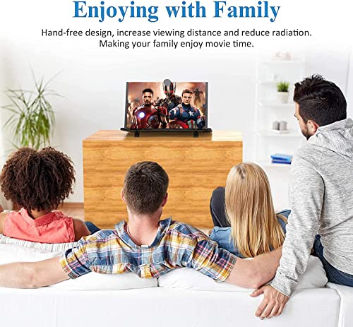 12" Phone Screen Magnifier,3D Smartphone HD Screen Amplifier,Foldable Phone Stand with Screen Enlarger for Movies,Videos,Gaming,Compatible with All Cell Phones by APZNOE