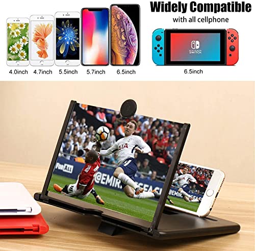 POTUINOM 18 Inch Phone Screen Magnifier 3D HD Enlarger Projector Foldable Phone Stand Holder with Screen Amplifier Compatible with All Smartphones from POTUINOM