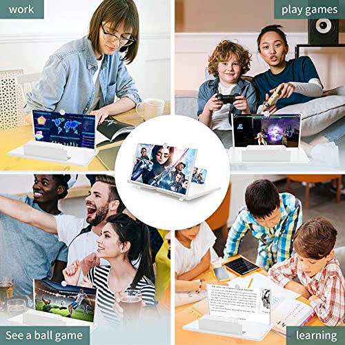 POTUINOM 18 Inch Phone Screen Magnifier 3D HD Enlarger Projector Foldable Phone Stand Holder with Screen Amplifier Compatible with All Smartphones from POTUINOM