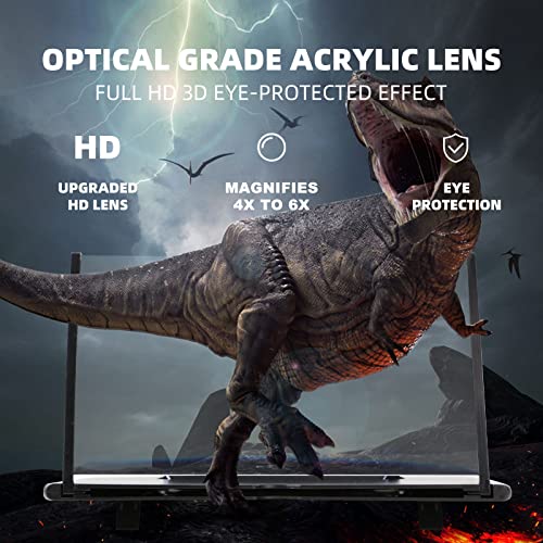 18" Screen Magnifier for Cell Phone, Phone Magnifying Screen 2023 Upgraded HD 3D Phone Screen Amplifier Phone Stand with Screen Enlarger Compatible with All Smartphones for Movies Videos Gaming by Hollamile