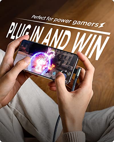 AINOPE USB C Cable [2-Pack, 6.6ft] 3.1A Type C Charger Fast Charging Cable Right Angle, Durable Nylon Braided USB C Charging Cable Compatible with Galaxy S10 S9 Plus S21, Note 10 9 LG, Type C Charger by AINOPE