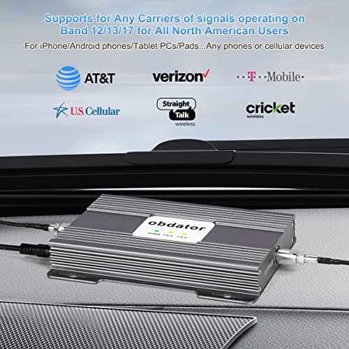 Verizon Cell Phone Signal Booster for RV Car Truck Vehicle RV Cell Phone Booster Car T Mobile AT&T Signal Booster RV Verizon Cell Signal Booster for RV Cell Booster 4G 5G Band 13/12/17 Voice+Data by obdator
