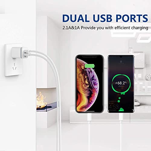 USB Wall Charger, LUOATIP 3-Pack 2.1A/5V Dual Port USB Cube Power Adapter Charger Plug Block Charging Box Brick for iPhone 13 12 11 Pro Max SE XS XR X 8 7 6 6S Plus, Samsung, LG, Moto, Android Phones by Shenzhen Huafengda Plastic Products Co., Ltd.