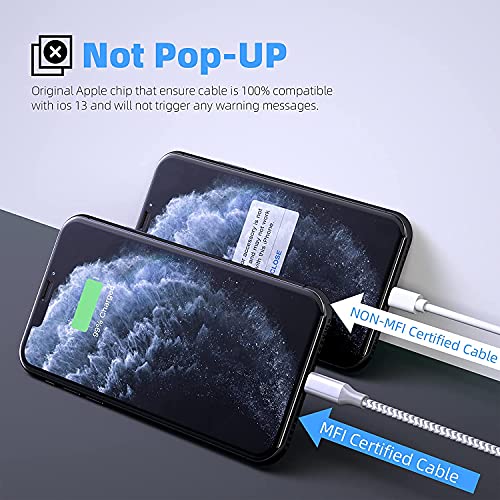 iPhone Charger [Apple MFi Certified] 3pack 10FT Long Lightning Cable Fast Charging High Speed Data Sync USB Cable Compatible iPhone 13/12/11 Pro Max/XS MAX/XR/XS/X/8/7/Plus/6S (Grey White) from Bkayp