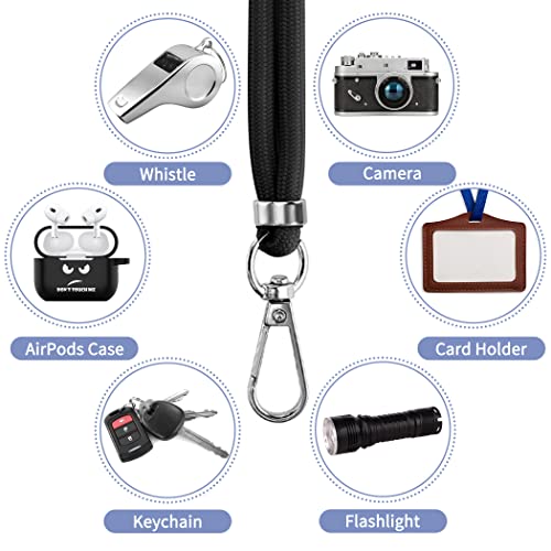 CACOE Phone Lanyard 2 Pack-1Ã Adjustable Neck Strap,1Ã Wrist Strap,2Ã Pads,Universal Crossbody Cell Phone Lanyards,Multifuctional Phone Lanyards Compatible with Most Smartphones(Black) by CACOE